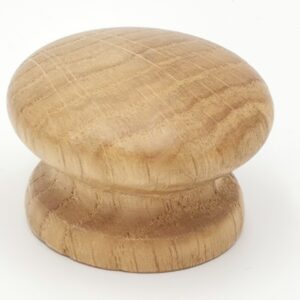 1 x Wooden Knob Handle Kitchen Door Drawer Solid Oak Wood 44 mm Diameter Round