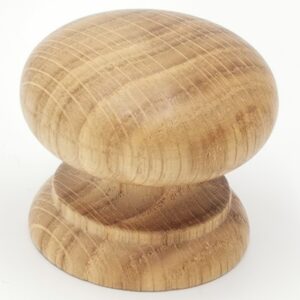 1 x Wooden Knob Kitchen Doors Solid Oak Cabinets 44 mm Diameter Wood