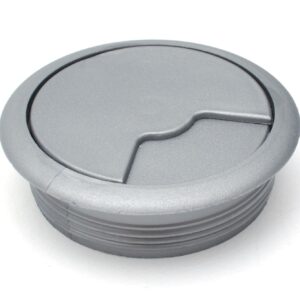 Silver 60mm PC Computer Desk Plastic Grommet Table Cable Tidy Wire Hole Cover