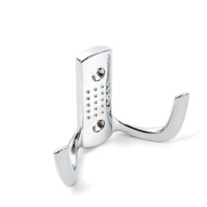 Zinc Metal Alloy Double Hook Wall Door Towel Robe Bathroom Coat Hanger