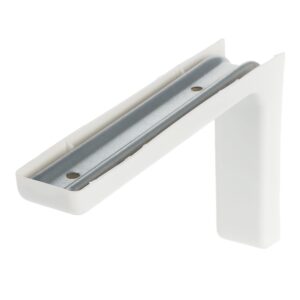 Shelf support bracket with covers, Concealed Fixings 183 mm Length, White